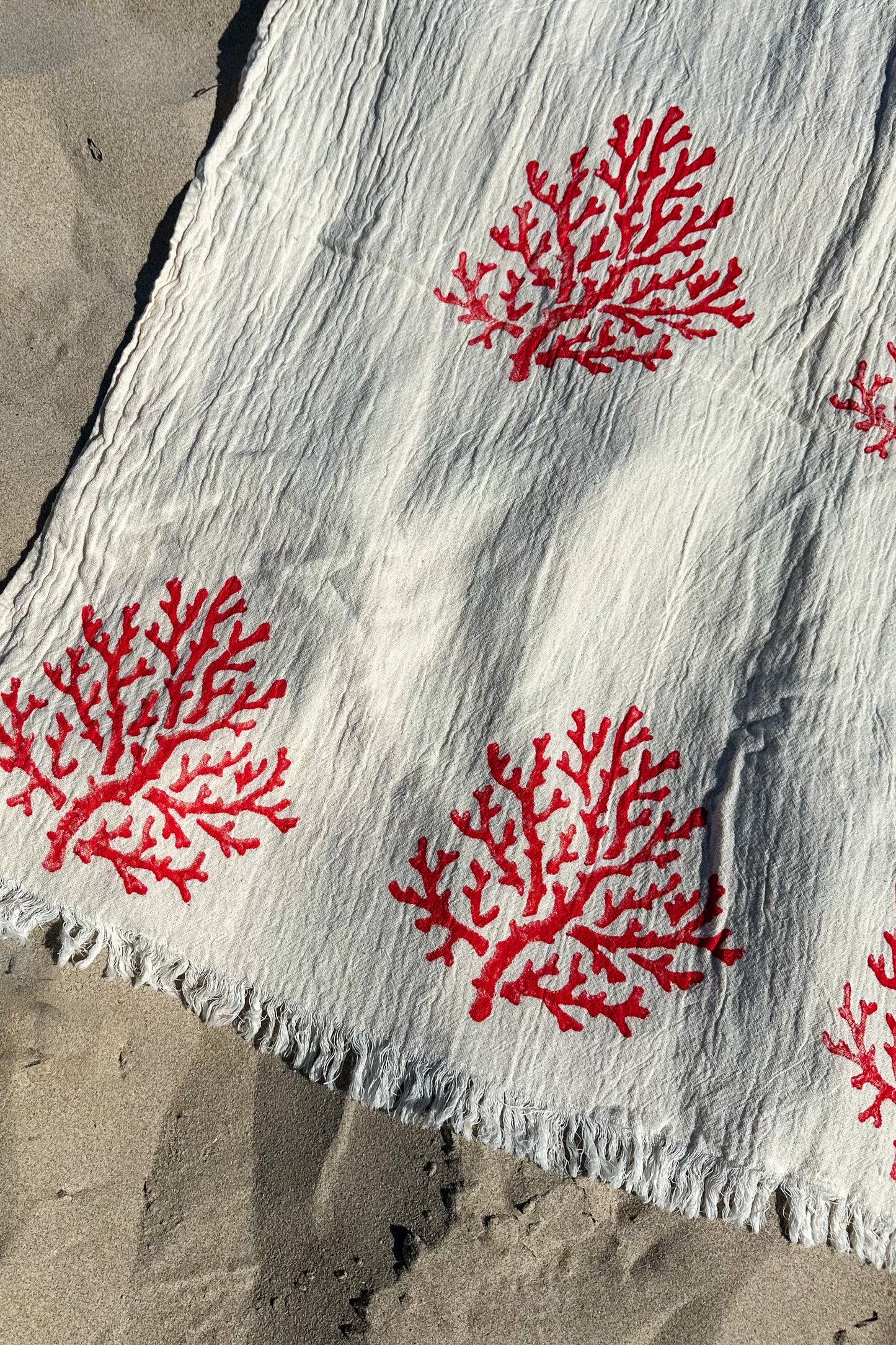 Beach Towel, Pestamal, Red Coral