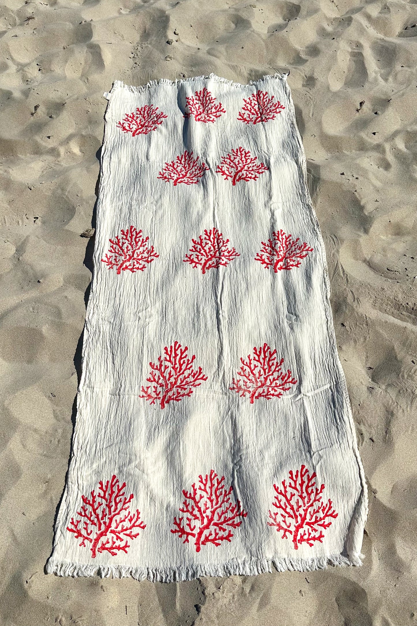 Beach Towel, Pestamal, Red Coral