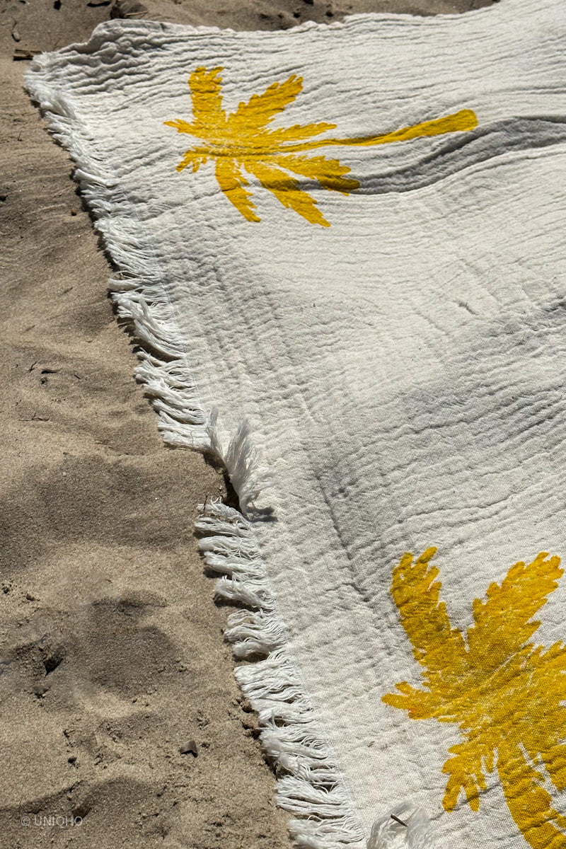 Beach Towel, Pestamal, Red Palm Tree