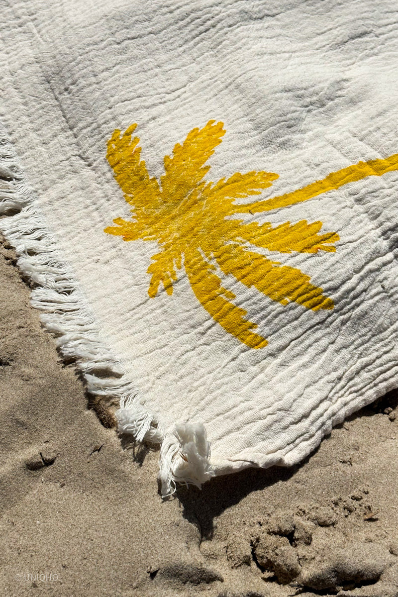 Beach Towel, Pestamal, Red Palm Tree