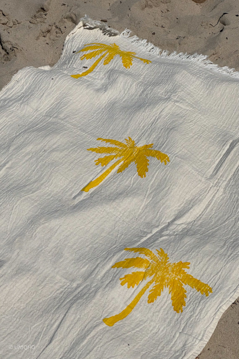 Beach Towel, Pestamal, Red Palm Tree