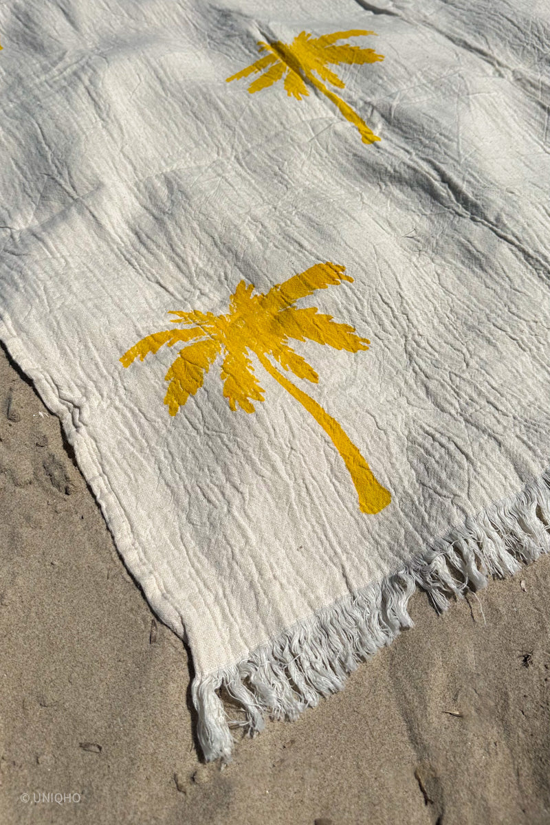 Beach Towel, Pestamal, Red Palm Tree