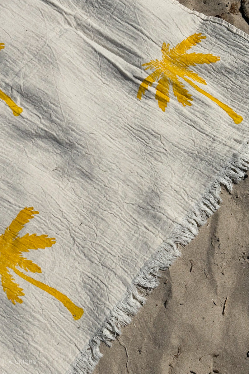 Beach Towel, Pestamal, Red Palm Tree