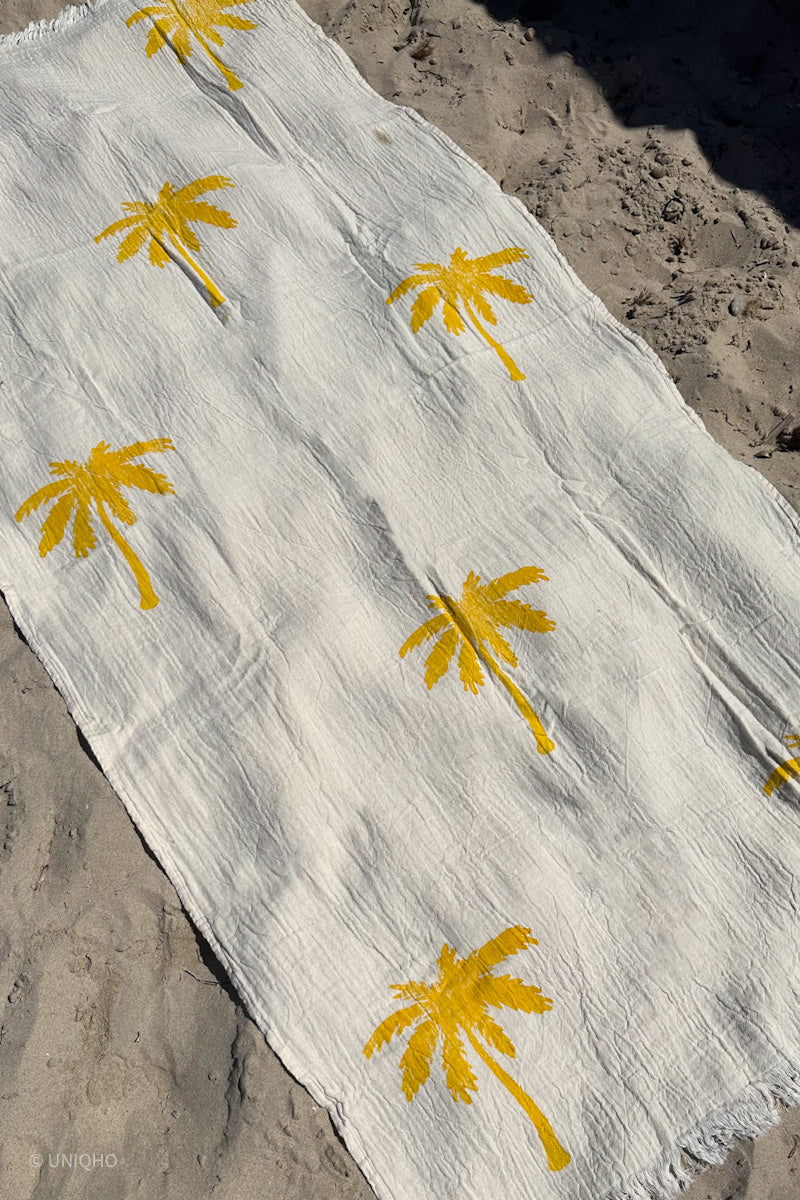 Beach Towel, Pestamal, Red Palm Tree