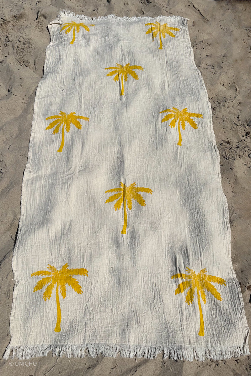 Beach Towel, Pestamal, Red Palm Tree