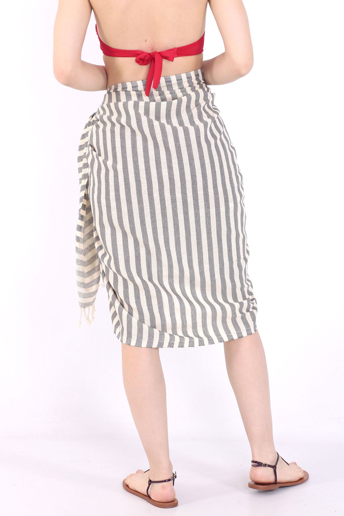 Pestamal, Beach Towel, Pareo, Stripes, Black