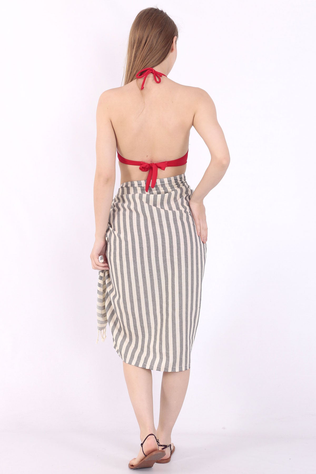 Pestamal, Beach Towel, Pareo, Stripes, Black