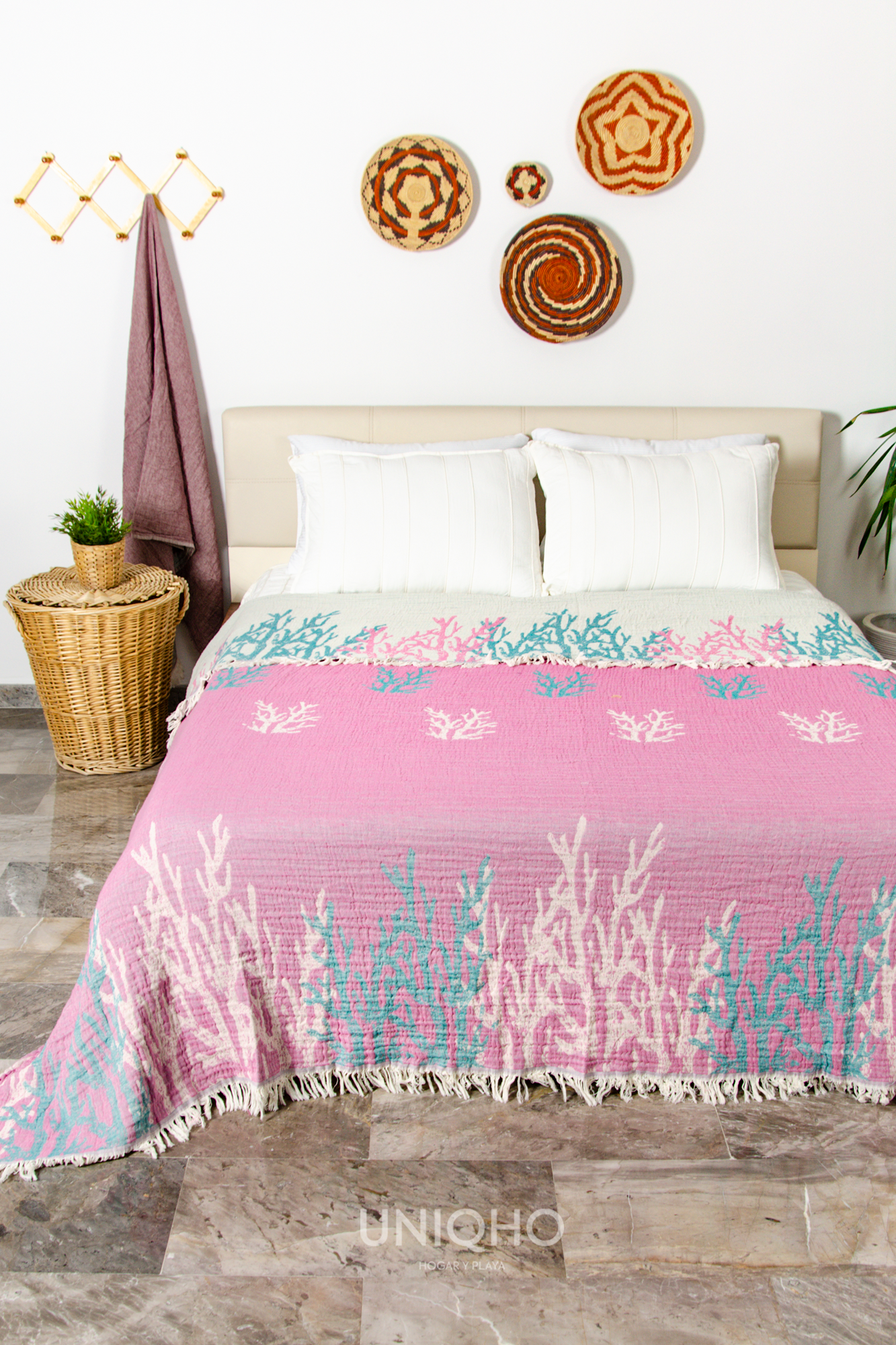 Bedspread, Coral King, Pink