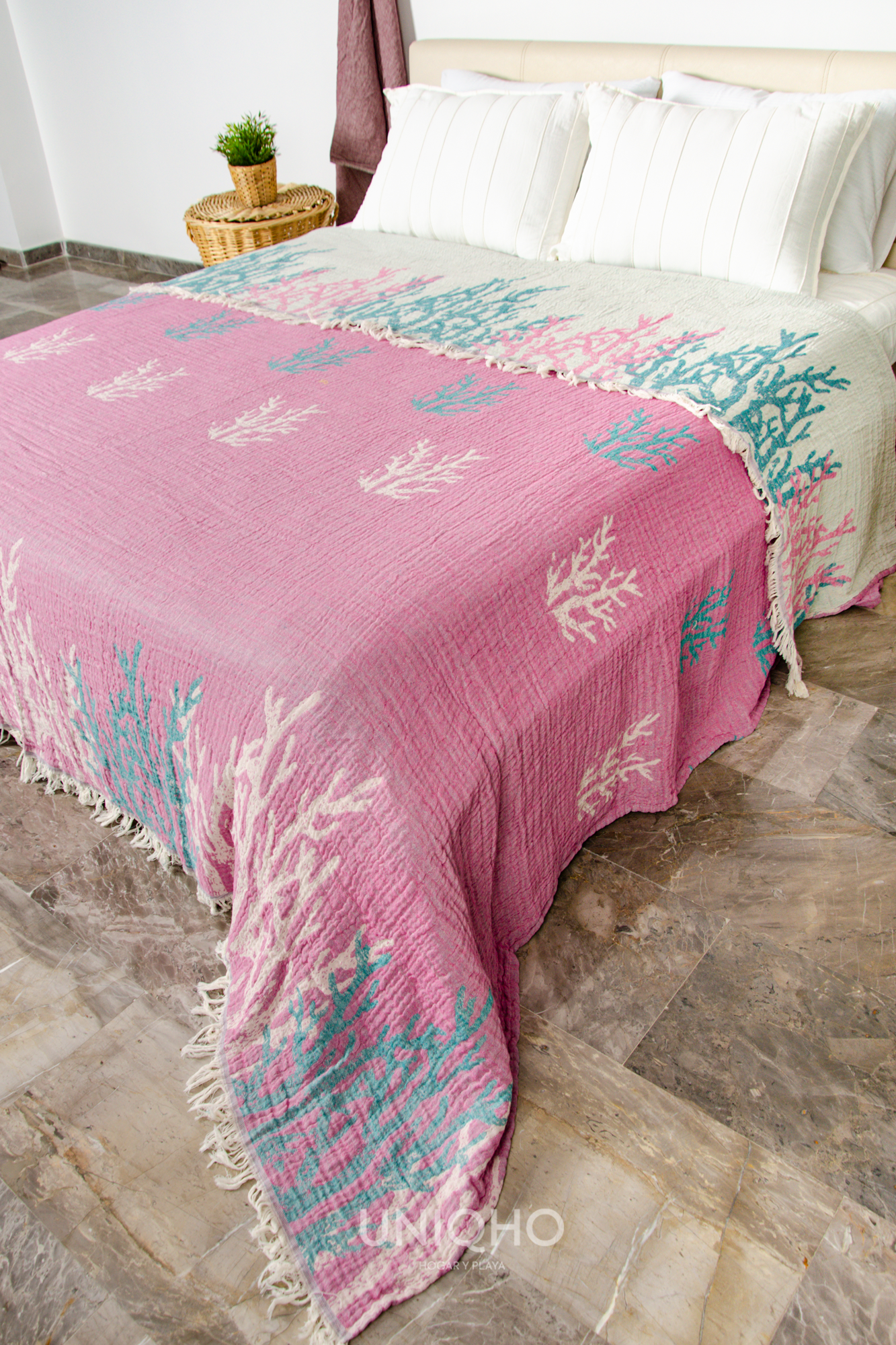 Bedspread, Coral King, Pink