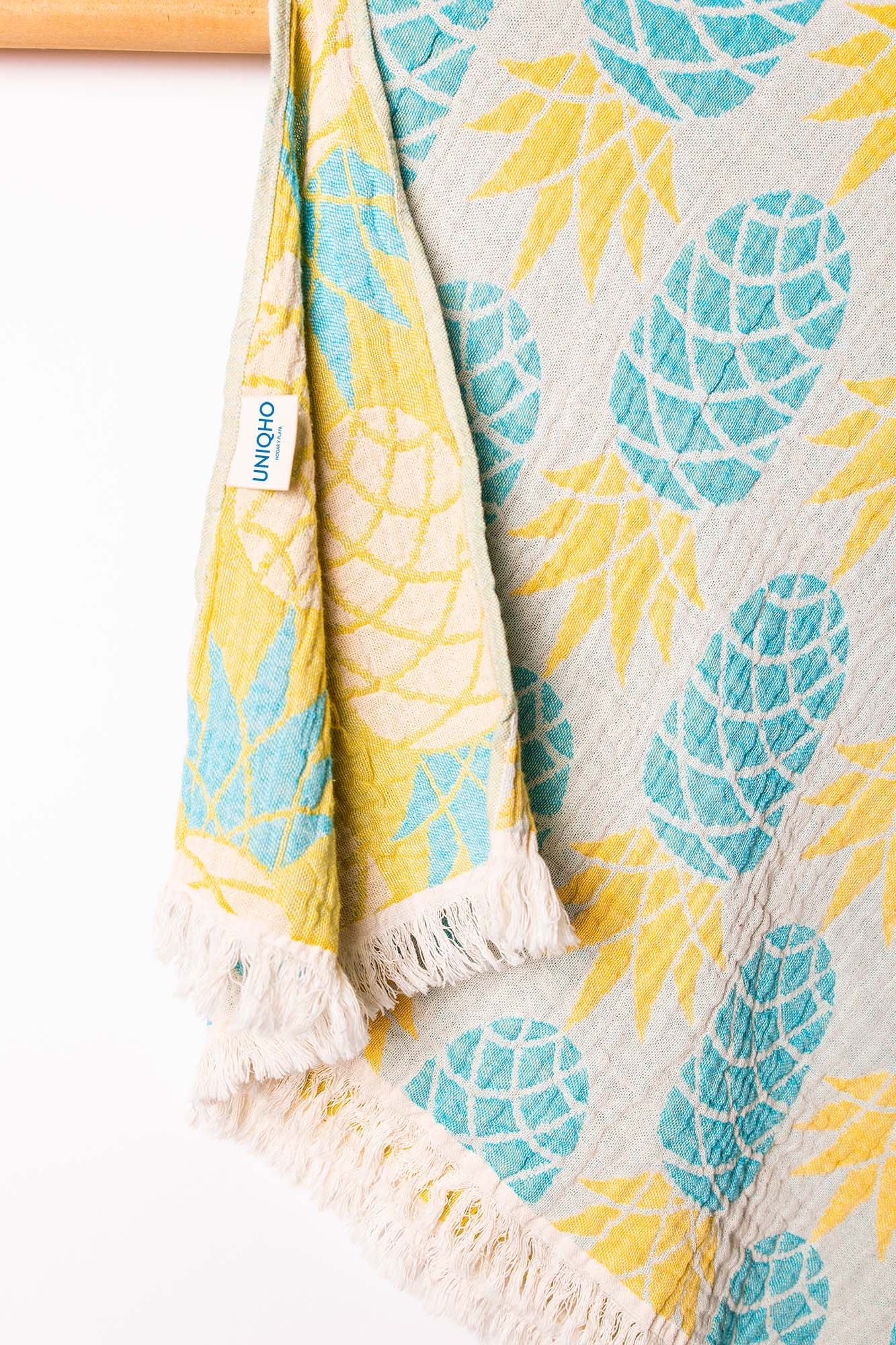 Beach Towel, Pineapple, Turquoise, Yellow