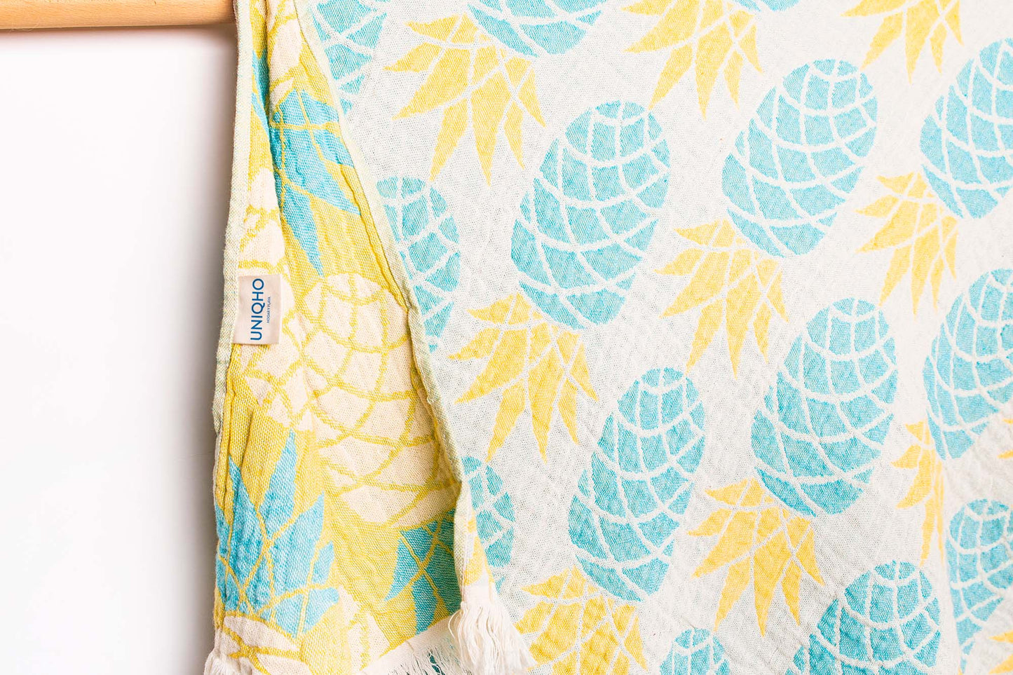 Beach Towel, Pineapple, Turquoise, Yellow