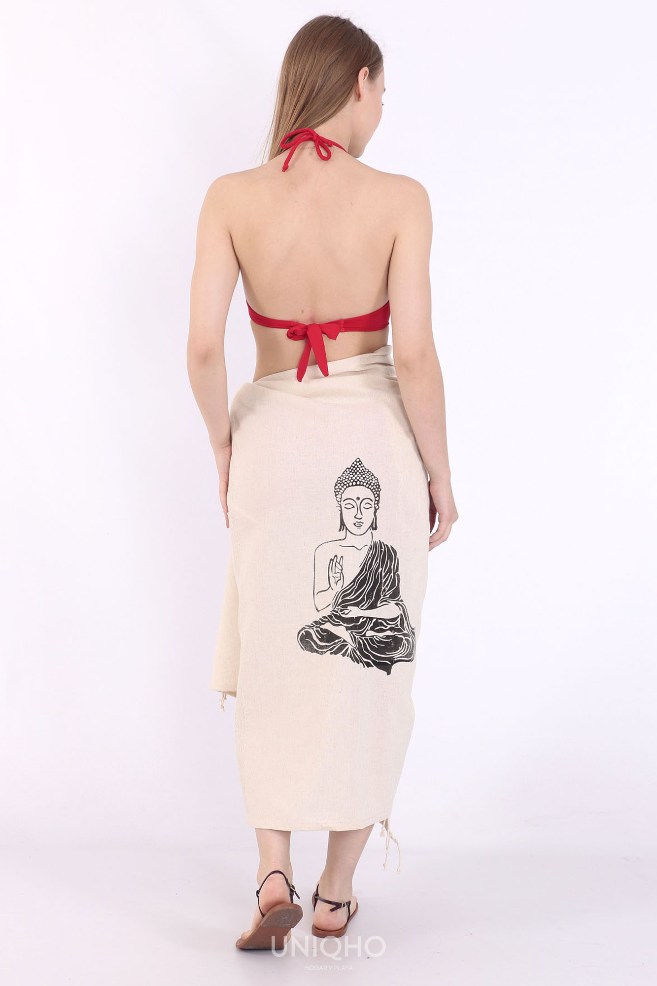 Pestamal, Beach Towel, Woodblock Print, Buddha