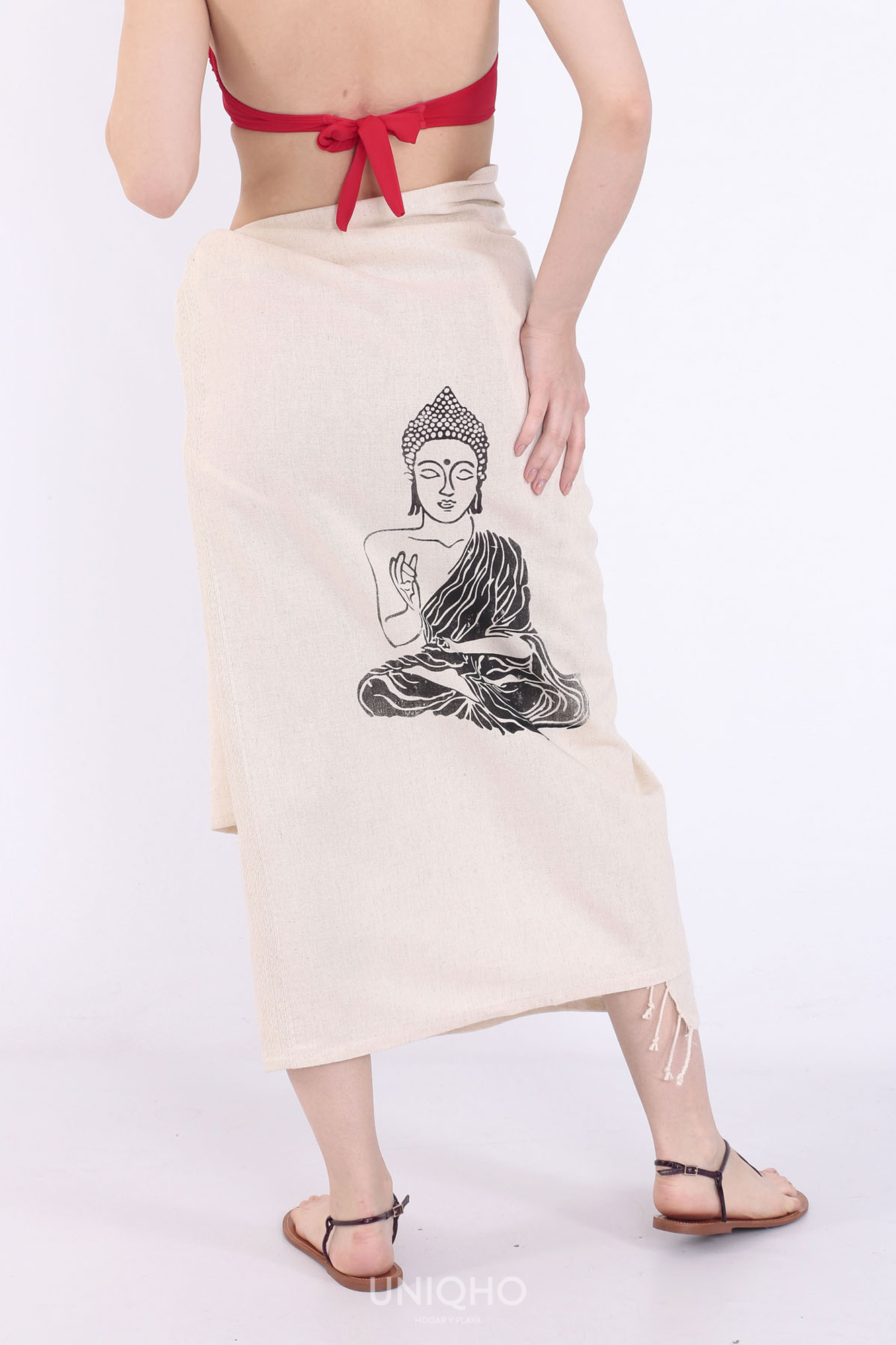 Pestamal, Beach Towel, Woodblock Print, Buddha