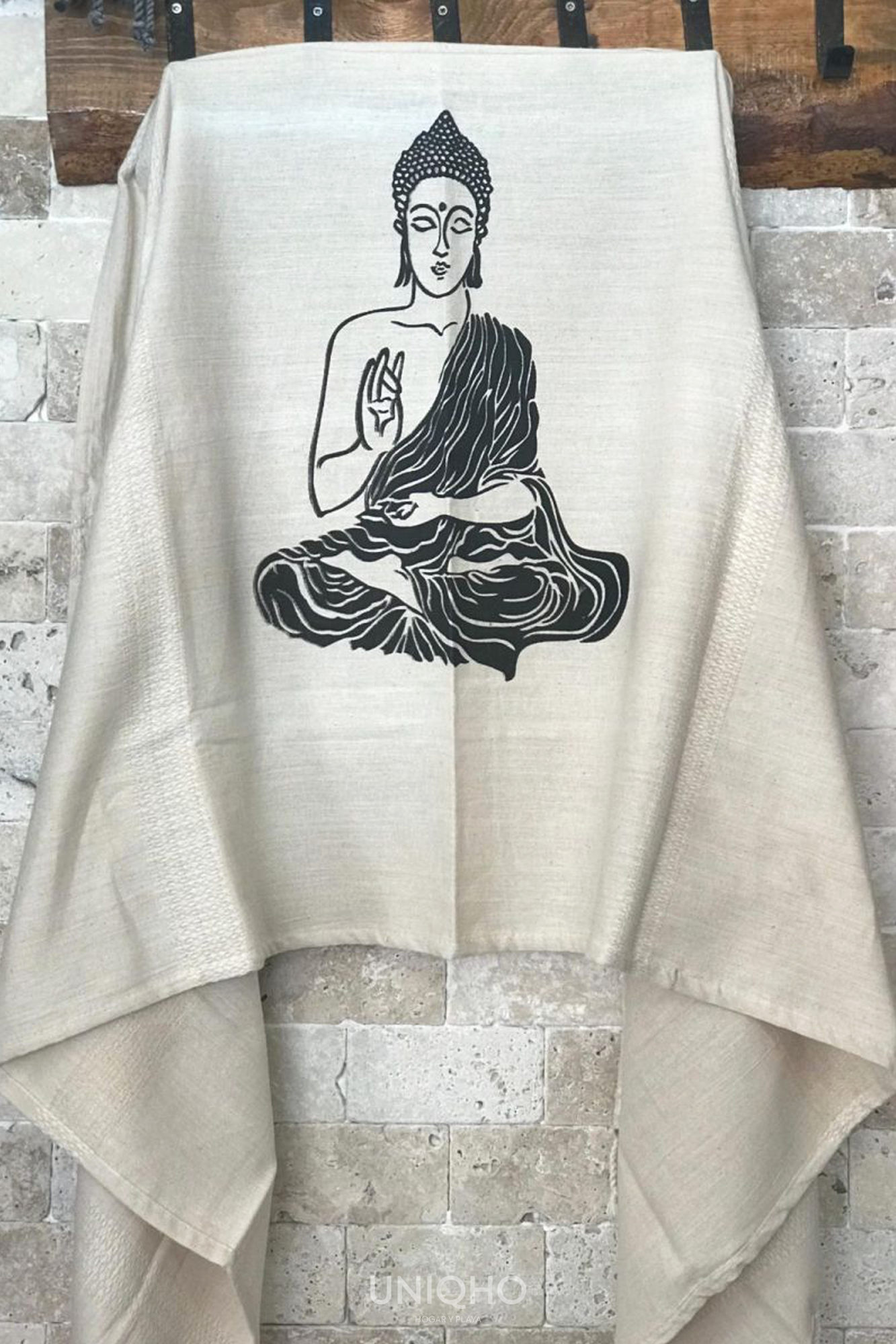 Pestamal, Beach Towel, Woodblock Print, Buddha