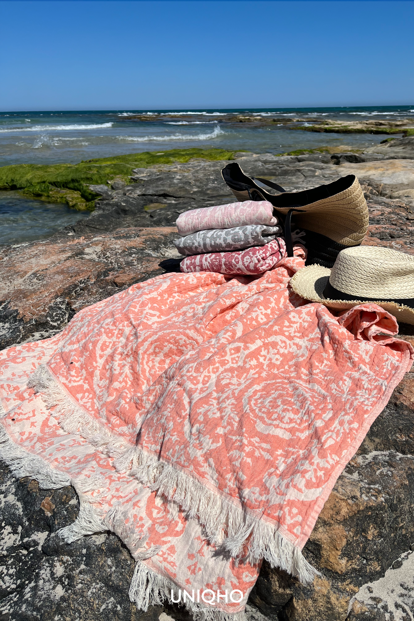 Beach Towel, Pestamal, Ethnic, Blue