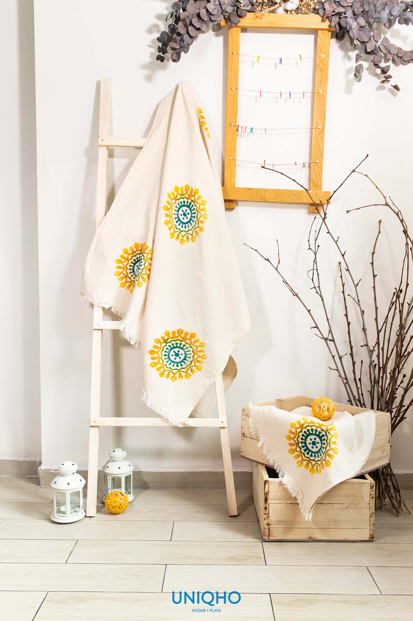 Pestamal, Beach Towel, Woodblock Printing, Mandala