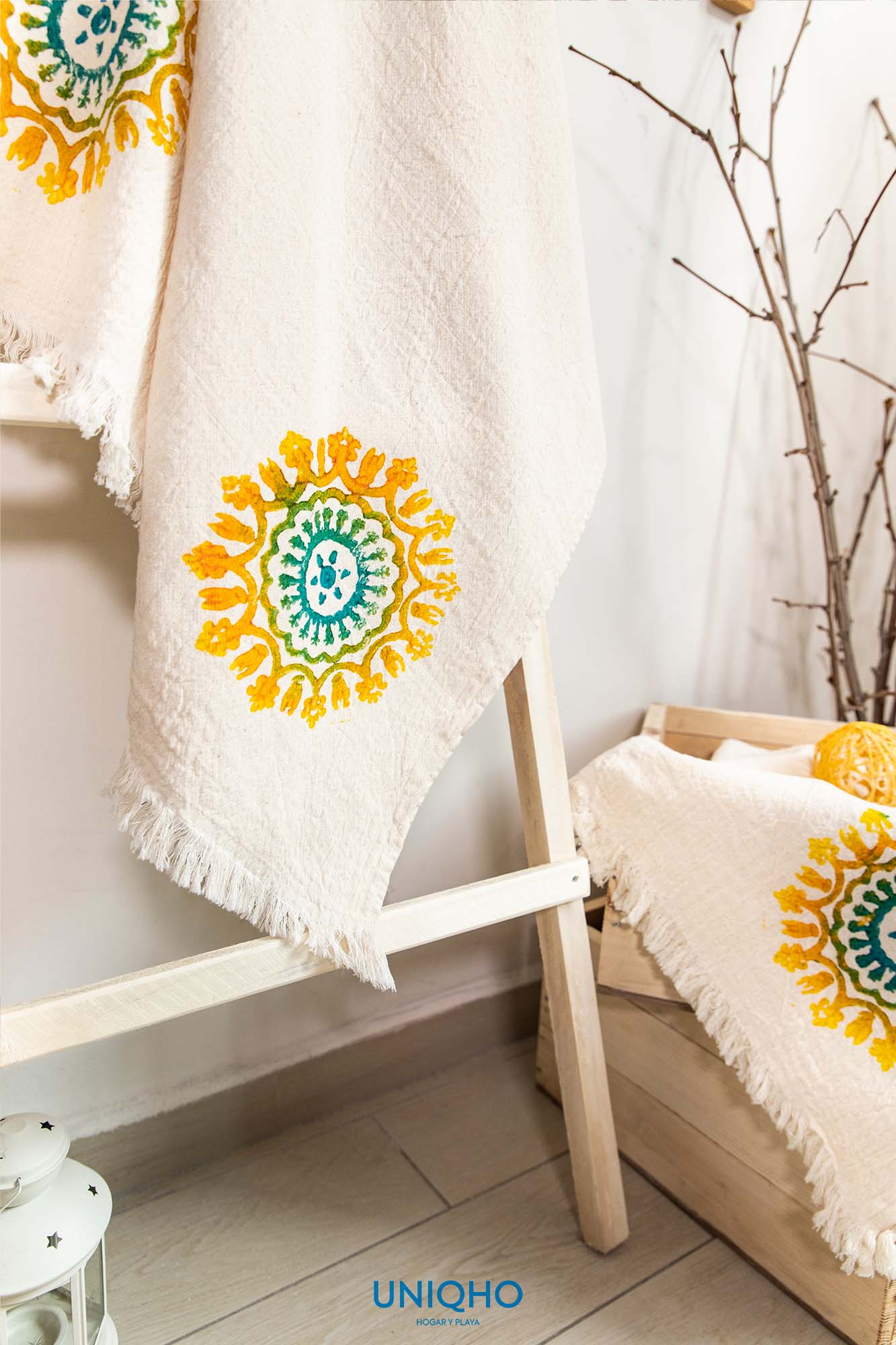 Pestamal, Beach Towel, Woodblock Printing, Mandala