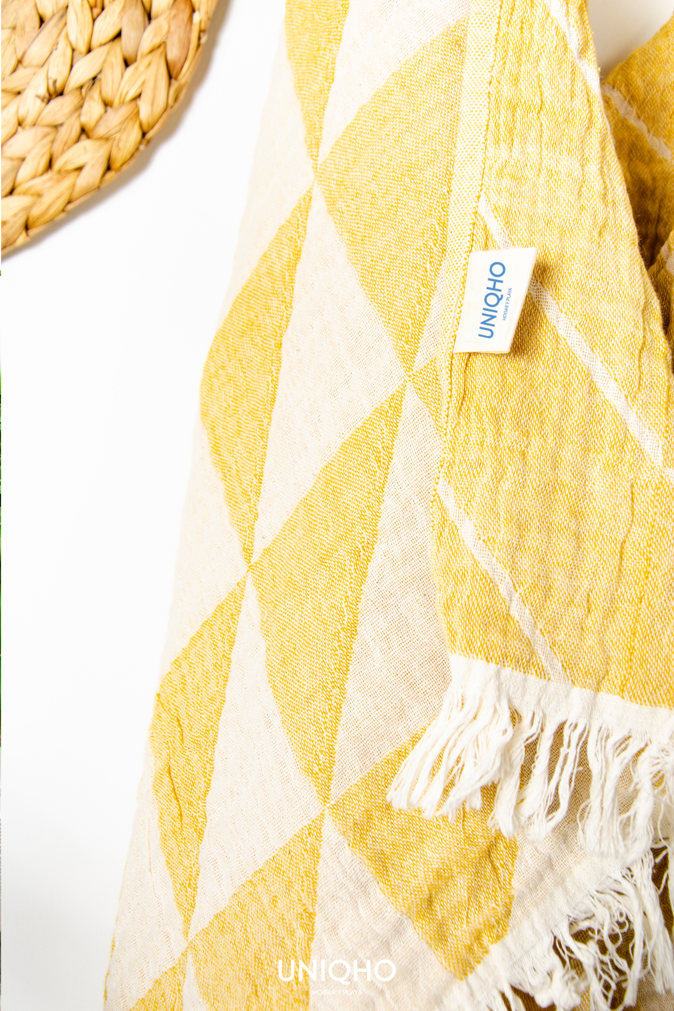 Pestamal, Beach Towel, Triangles, Yellow