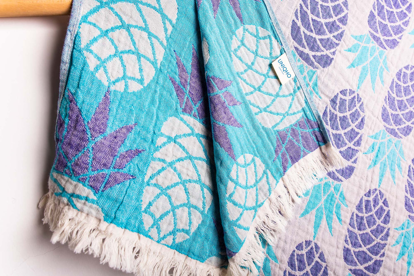 Beach Towel, Pestamal, Pineapple, Turquoise, Violet