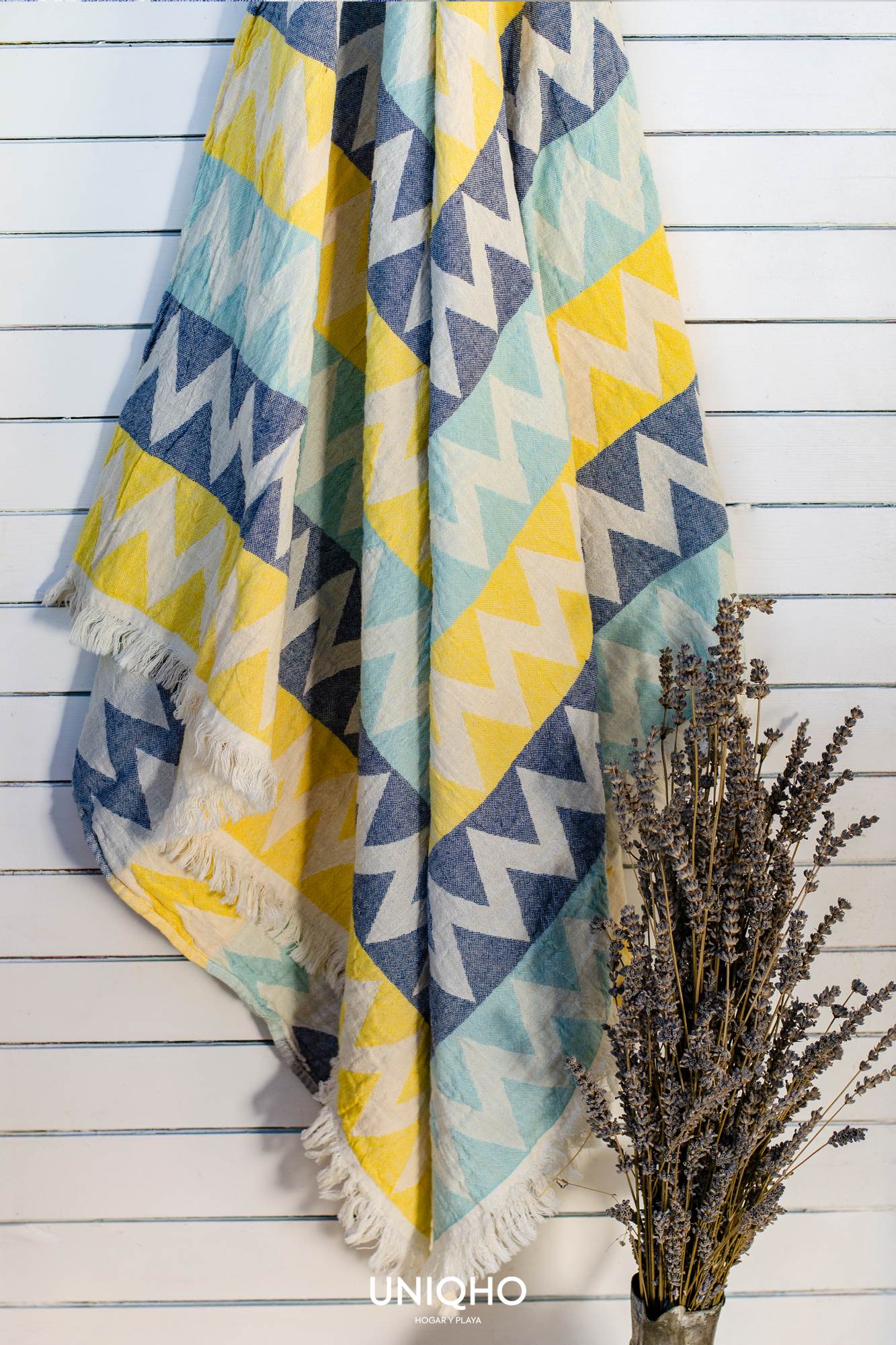 Pestamal, Beach Towel, Zigzag, Yellow