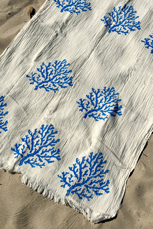 Toalla de Playa, Pestamal, Coral Azul