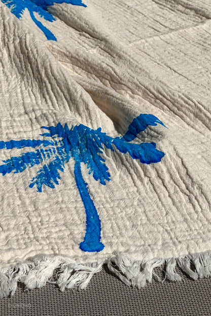 Toalla de Playa, Pestamal, Palmera Azul