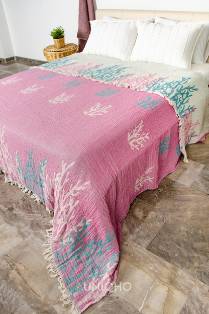 Bedspread, Coral King, Pink