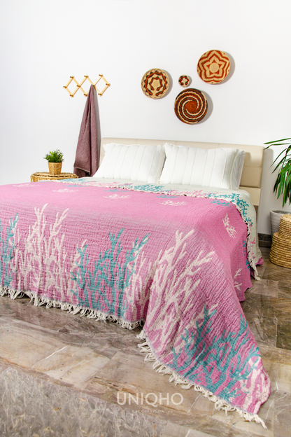 Bedspread, Coral King, Pink