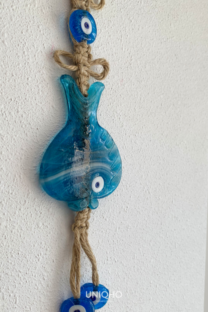 Wall Decoration, Nazar Fish, Light Blue