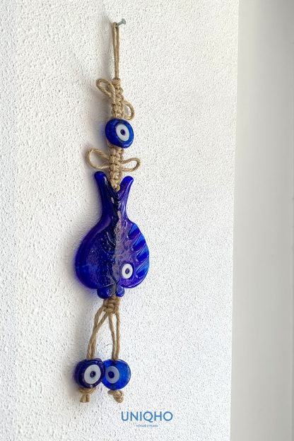Wall Decoration, Nazar Fish, Dark Blue