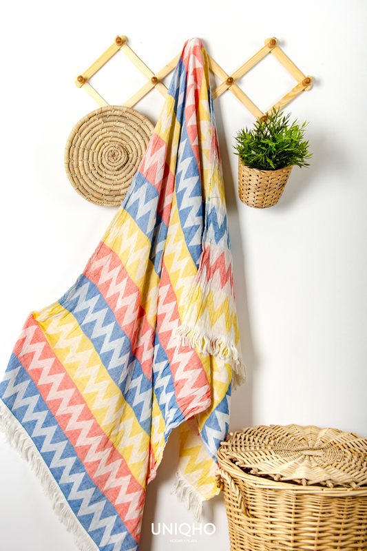Pestamal, Beach Towel, Zigzag, Multicolor