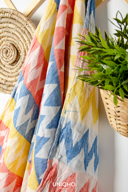 Pestamal, Toalla, Zigzag, Multicolor