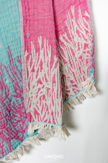 Toalla de Playa, Pestamal, Pez Coral, Menta